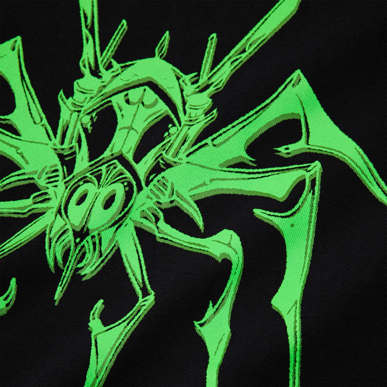 Green Spider Tee Black - worn